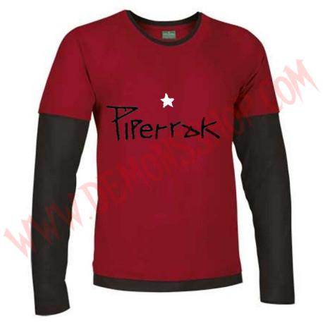 Camiseta ML Piperrak (Roja manga Negra)
