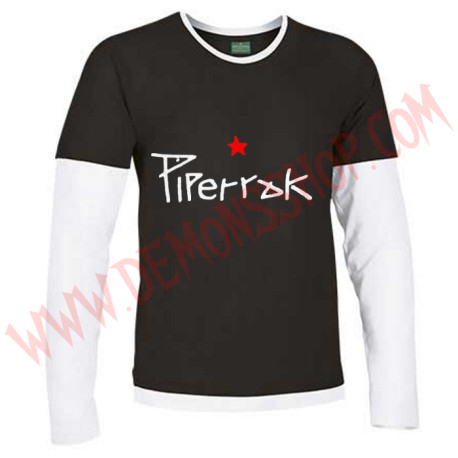 Camiseta ML Piperrak (Negra manga Blanca)