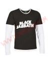 Camiseta ML Black Sabbath (Negra Manga Blanca)