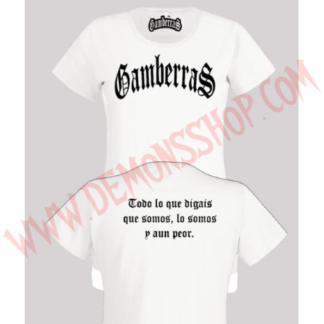 Camiseta MC Chica Gamberras Clasica (Blanca)