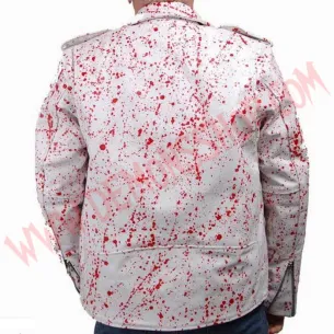 Chaqueta Clasica de Cuero white blood splatter 2